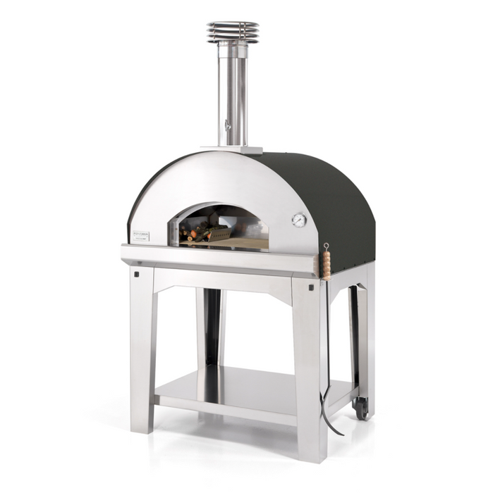 Fontana Mangiafuoco Anthracite Wood Pizza Oven Including Trolley