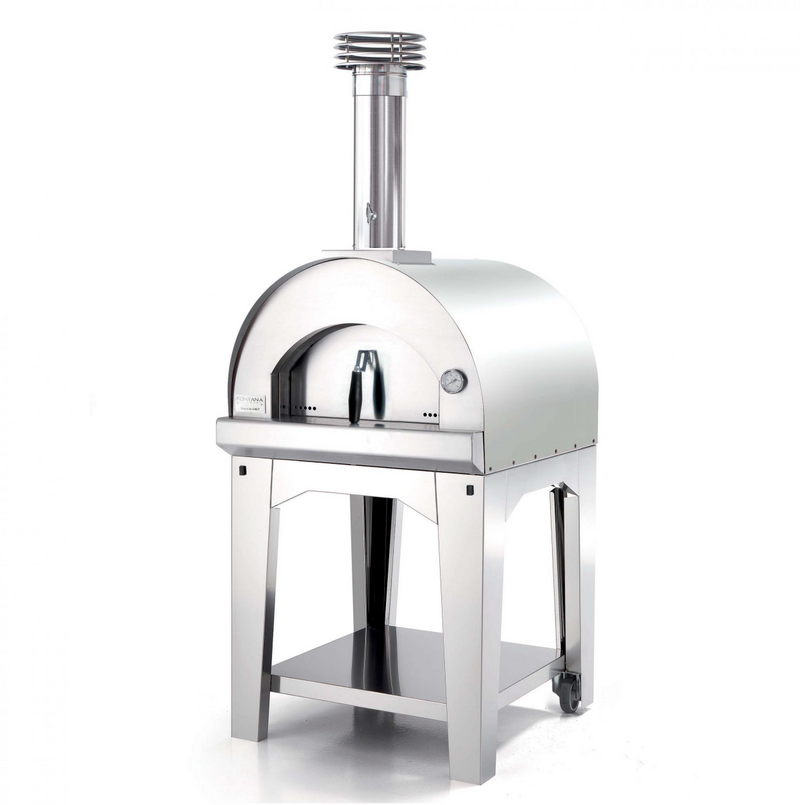 Fontana Margherita Wood Pizza Oven Including Trolley - Stainless Steel