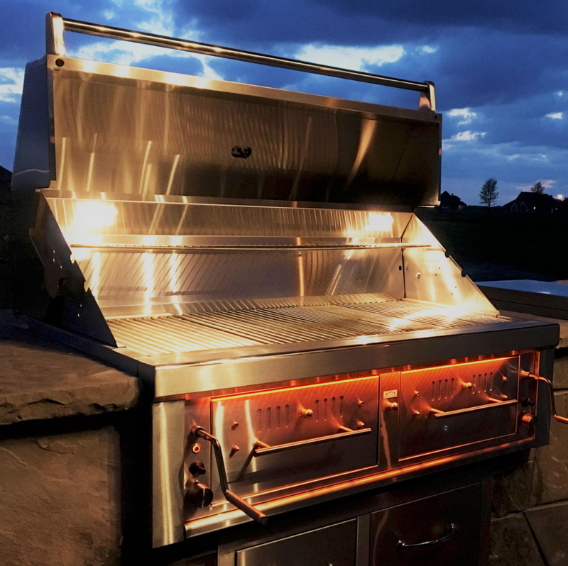 Sunstone 42″ Gas Barbecue Grill Hybrid Dual Zone, Plus Rotisserie Kit