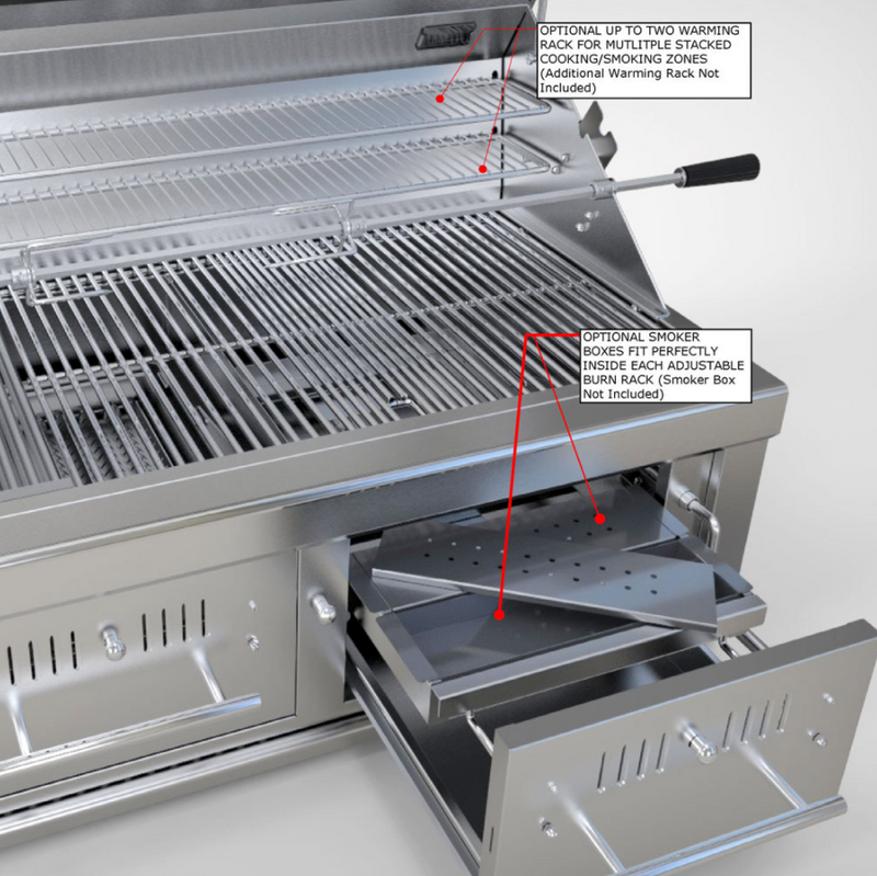 Sunstone 42″ Gas Barbecue Grill Hybrid Dual Zone, Plus Rotisserie Kit