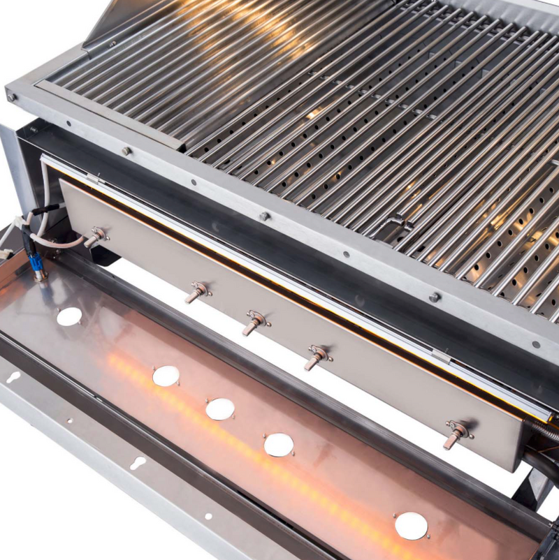 Sunstone Ruby Series 4 Burner Gas Grill with Infrared Rear Burner, Rotisserie Kit, and Cover