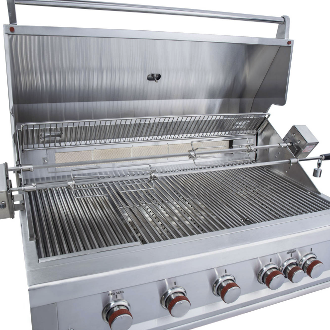 Sunstone Ruby Series 5 Burner Gas Grill with Infrared + Rotisserie Kit
