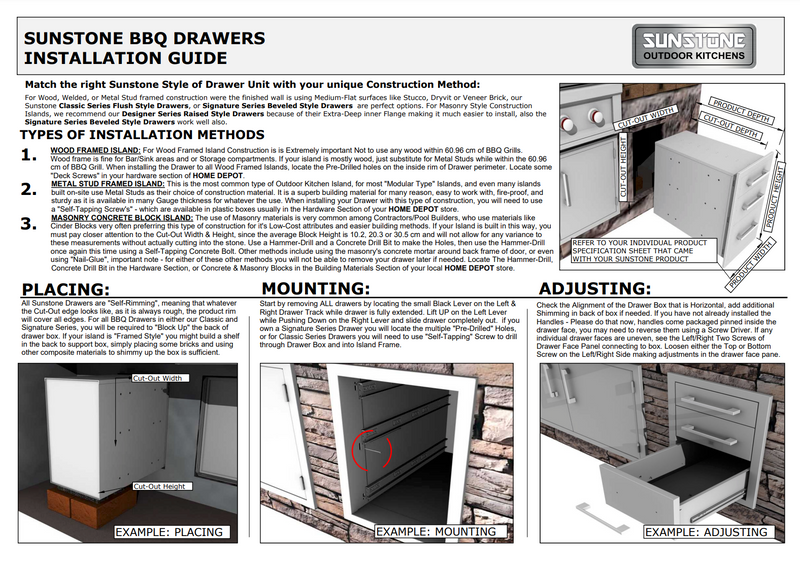 Sunstone Black Series Triple Access Drawer