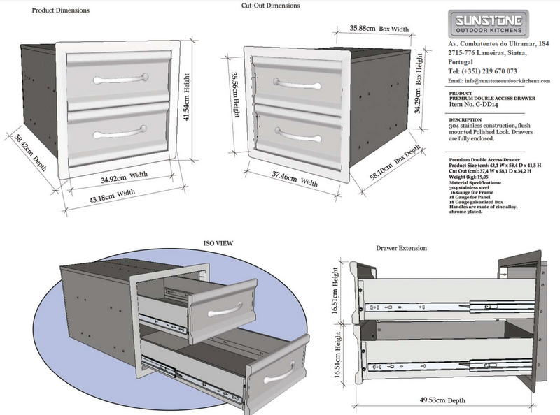 Sunstone Premium Double Drawers