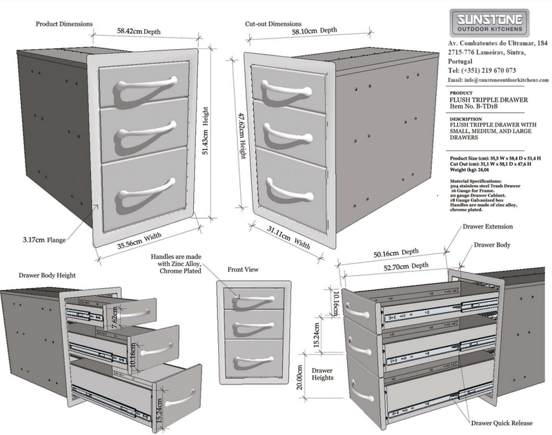 Sunstone Triple Drawer