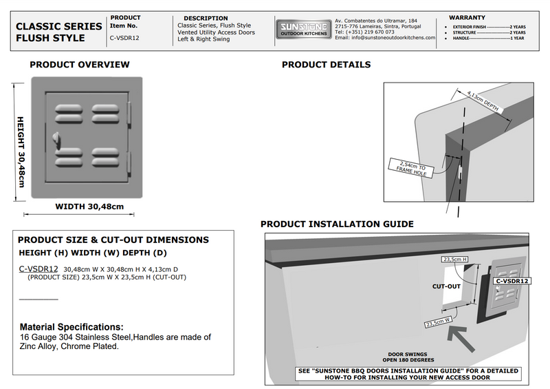 Sunstone Single Utility Door
