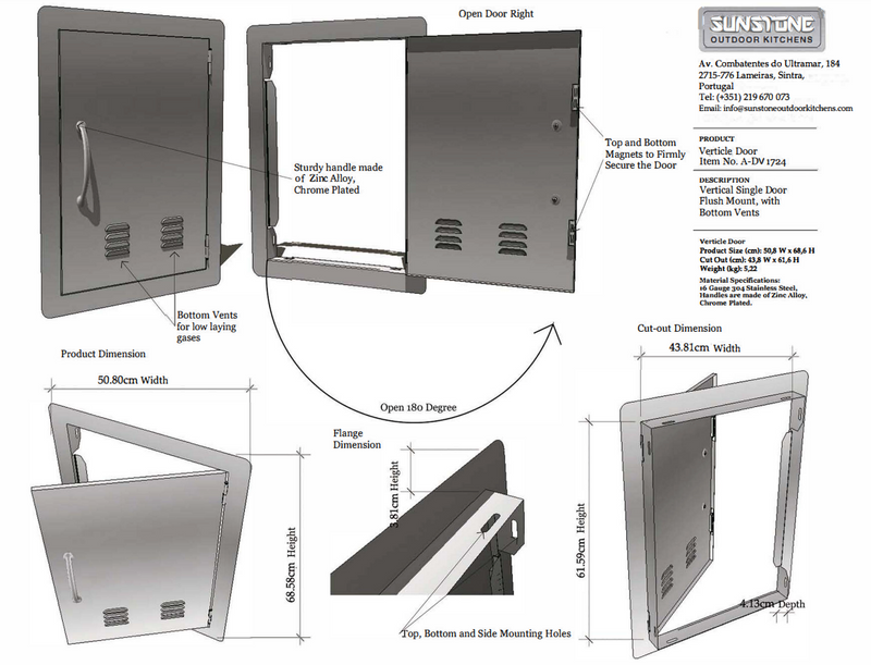 Sunstone Vertical Door Vented Right Opening