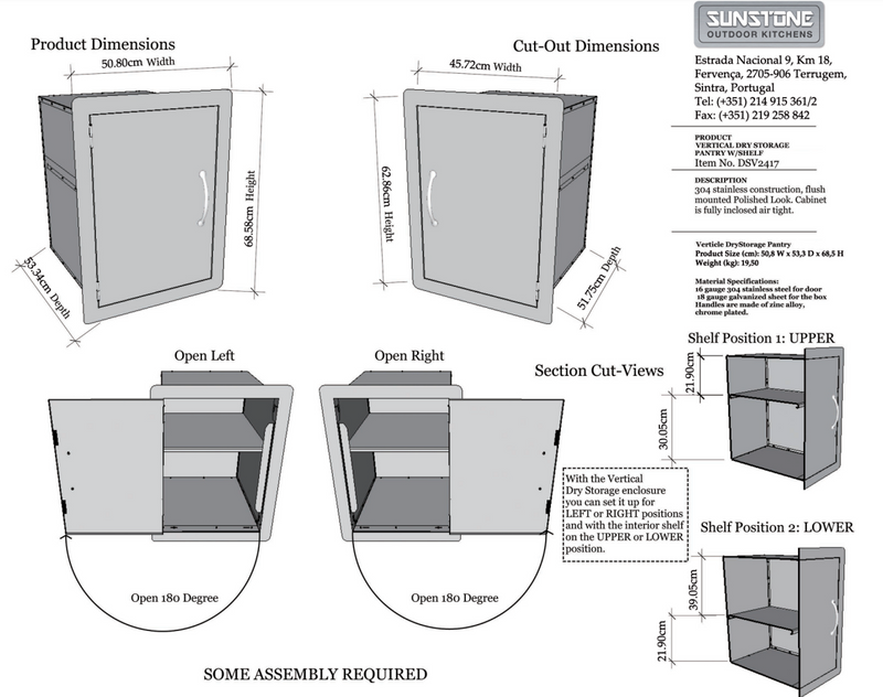 Sunstone Black Series Vertical Dry Storage Cabinet