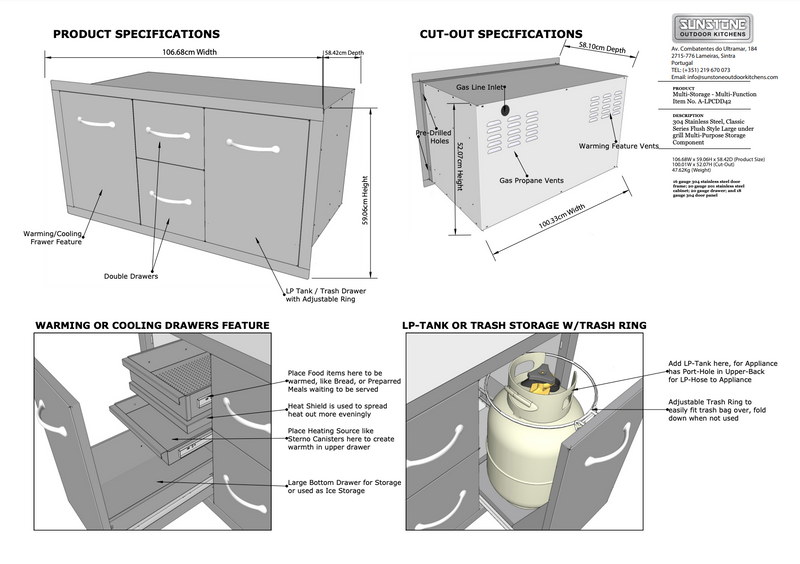 Sunstone 42” Multi-Storage Combo