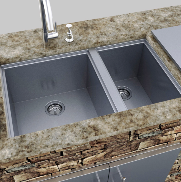 Sunstone Double Sink With Covers