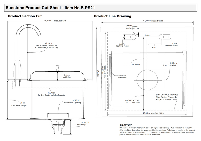 Sunstone Premium Drop In Sink