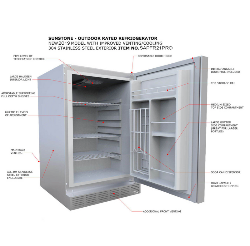 Sunstone Outdoor Rated Refrigerator