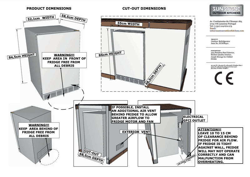 Sunstone Outdoor Rated Refrigerator