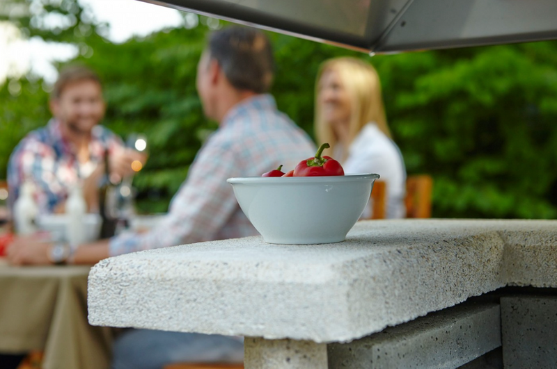 Buschbeck Venedig Masonry Barbecue with Stainless Steel Hood