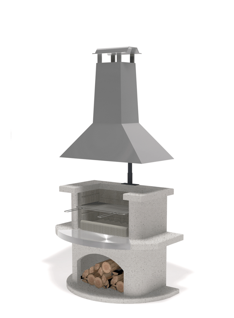 Buschbeck Venedig Masonry Barbecue with Stainless Steel Hood