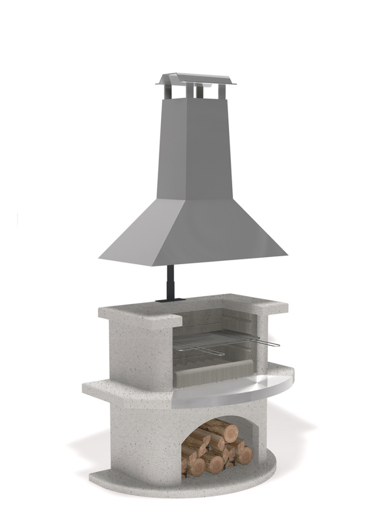 Buschbeck Venedig Masonry Barbecue with Stainless Steel Hood