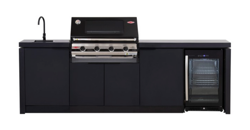 Cabinex Classic Outdoor Kitchen With Signature S3000E 4 Burner BBQ Black