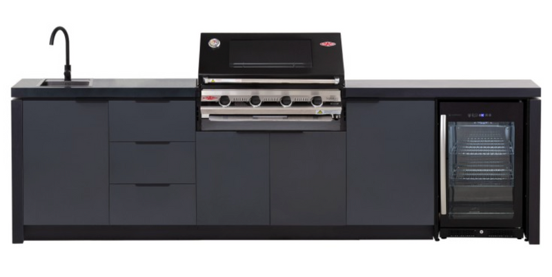 Cabinex Premium Outdoor Kitchen With Signature S3000E 4 Burner BBQ Black