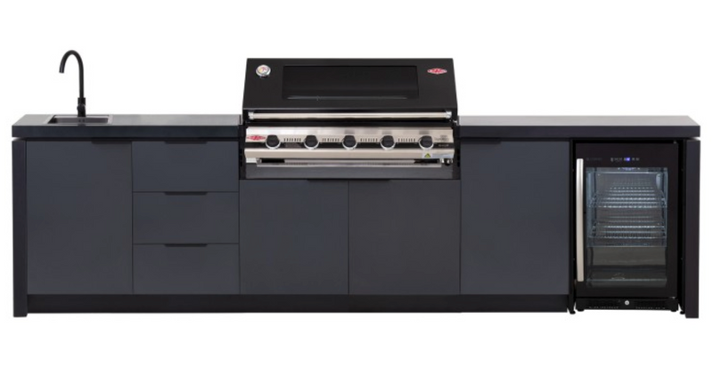 Cabinex Premium Outdoor Kitchen With Signature S3000E 5 Burner BBQ Black