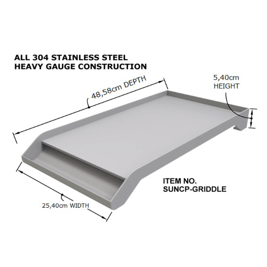 Sunstone Ruby Solid Steel Powder Coated Ruby Griddle