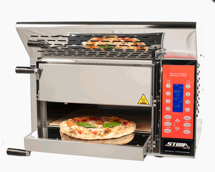 Stima VP2-16 Evolution Twin Deck Hi Speed Pizza Oven With Extraction Canopy