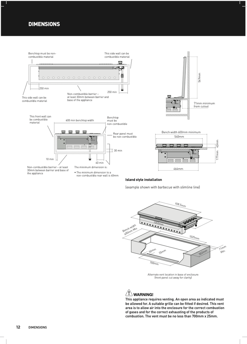 Beefeater Signature Proline Built-In 6 Burner Gas BBQ With Lid