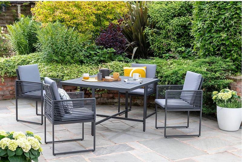 Sheringham Aluminium Rope Cube Dining Set