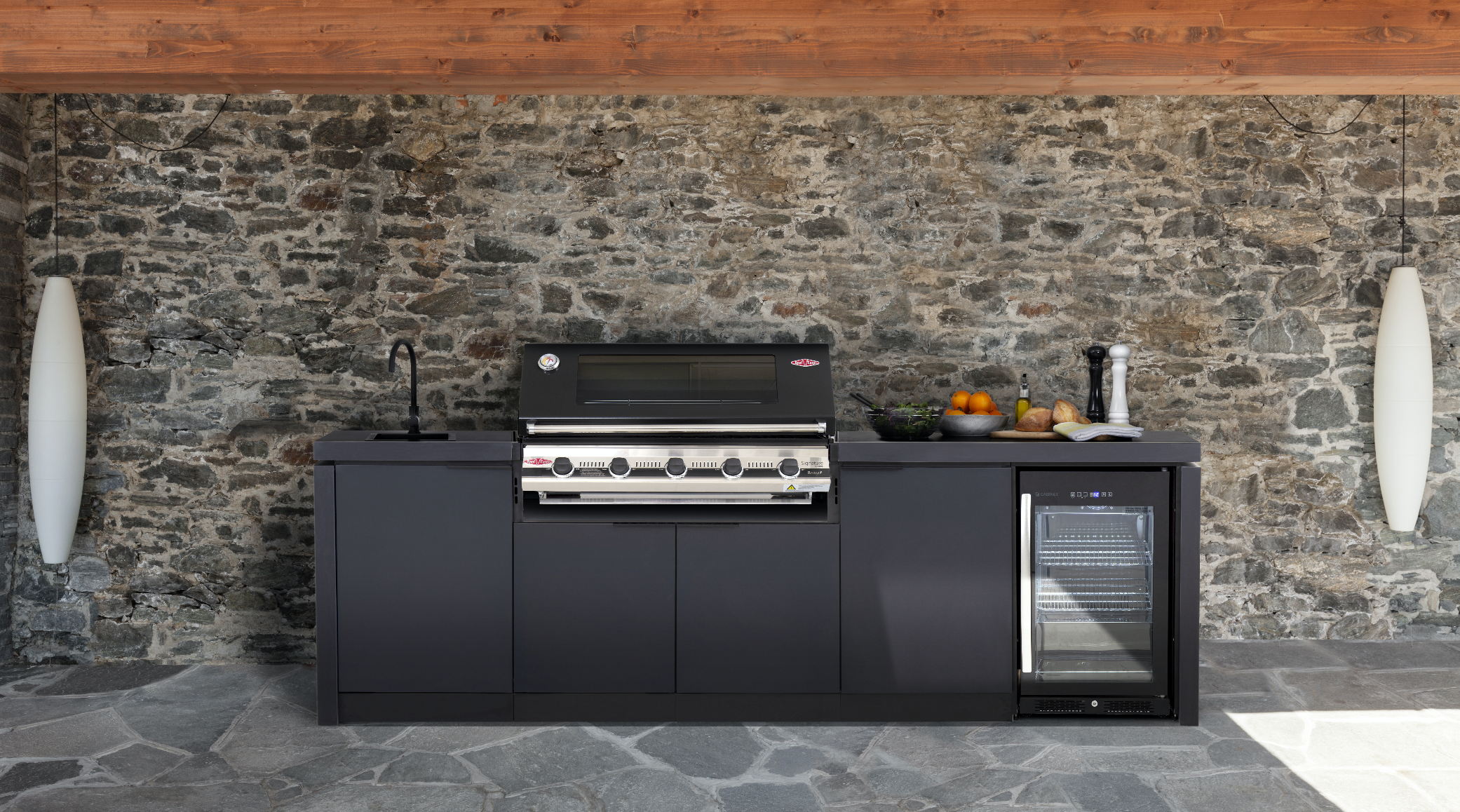 Cabinex Classic Outdoor Kitchen With Signature S3000E 5 Burner BBQ Black