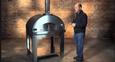 Fontana Mangiafuoco Hybrid Gas and Wood Pizza Oven Including Trolley - Stainless Steel