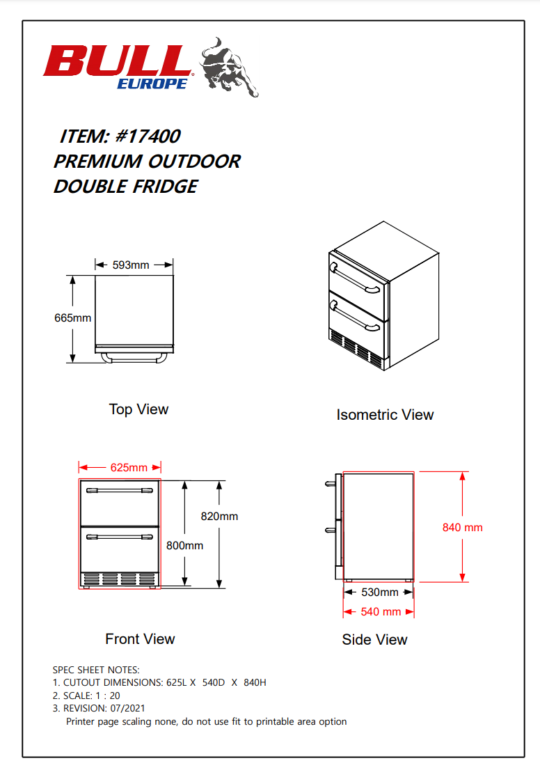 Premium Double Drawer Outdoor Rated Refrigerator