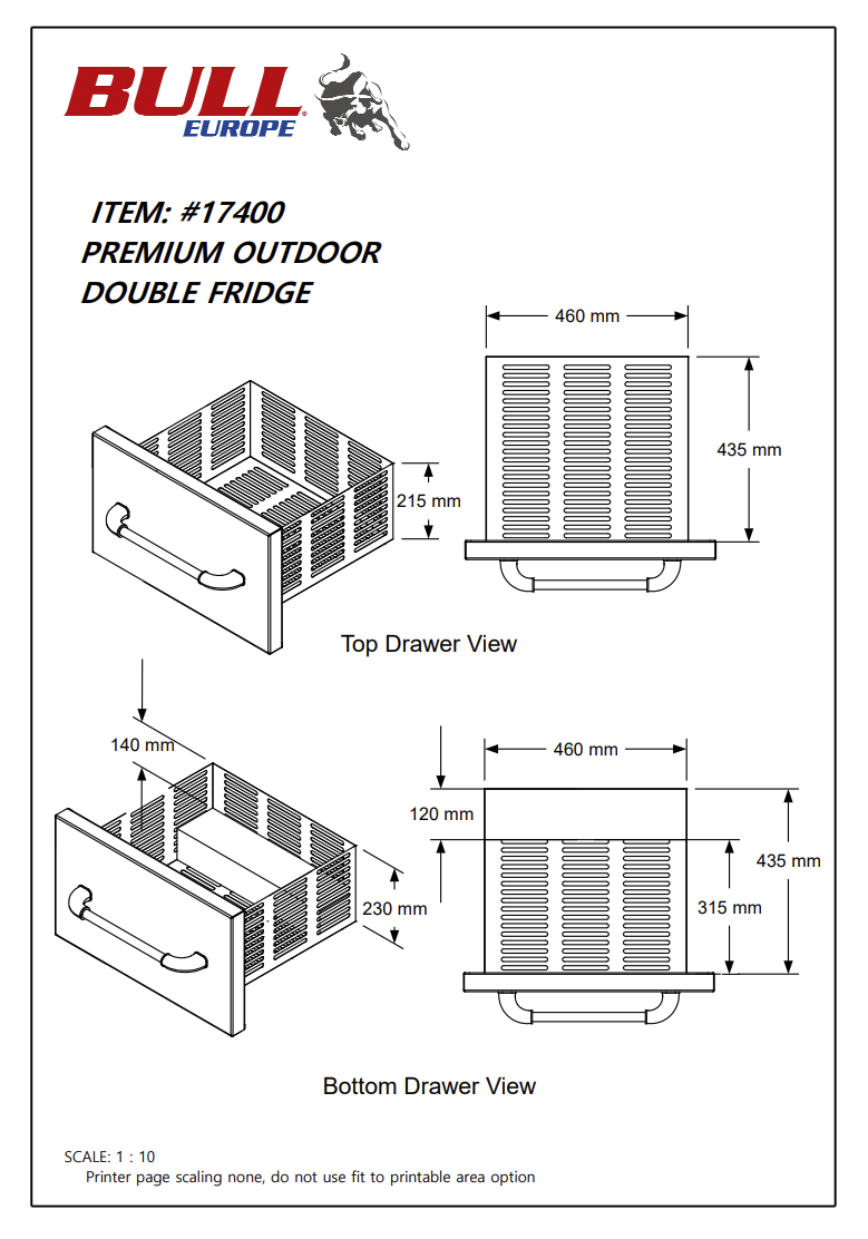 Premium Double Drawer Outdoor Rated Refrigerator