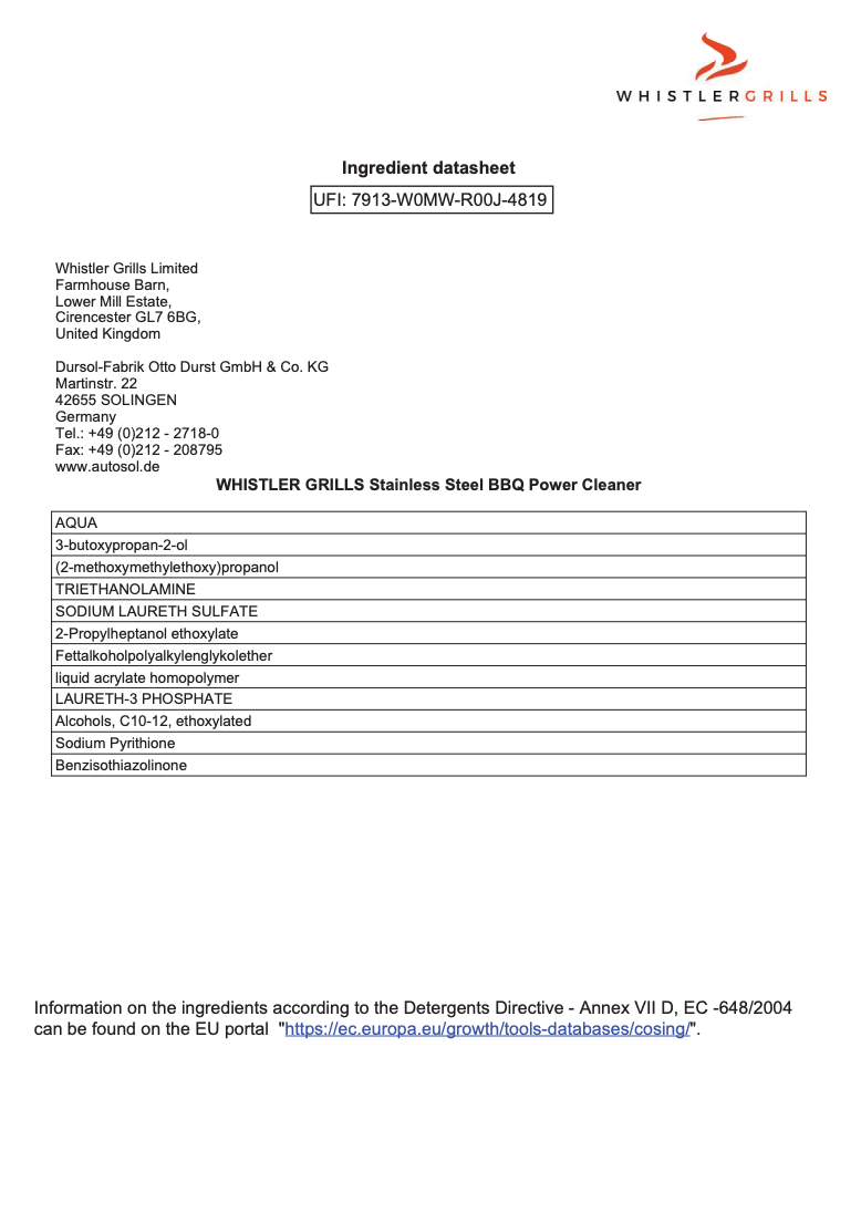 Whistler Clean, Polish & Shine Stainless Steel BBQ 3 in 1