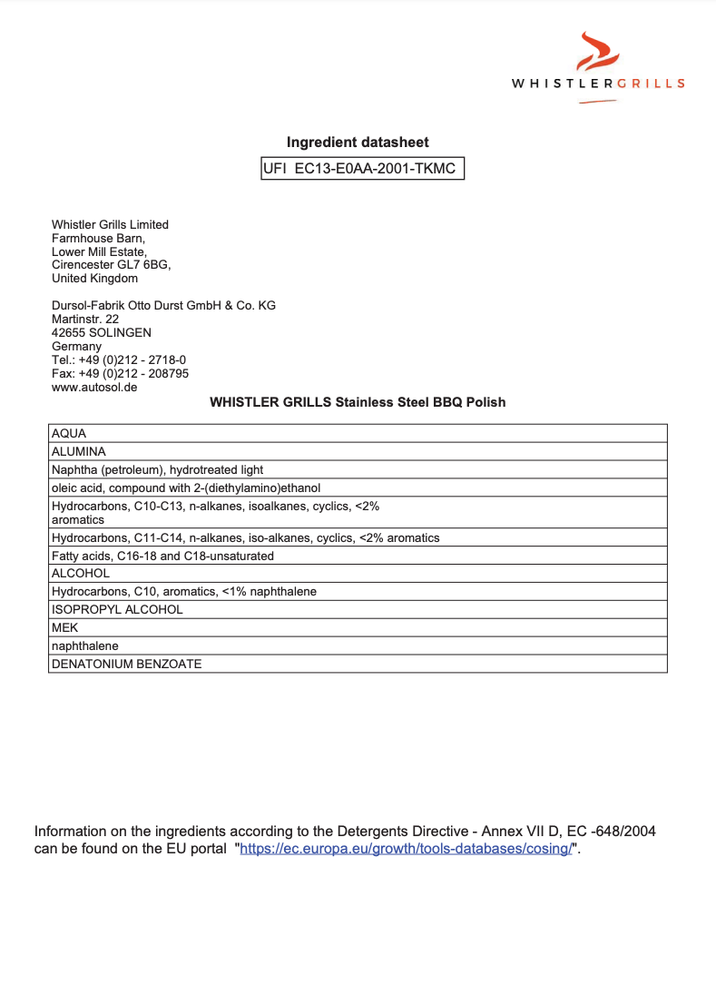 Whistler Clean, Polish & Shine Stainless Steel BBQ 3 in 1