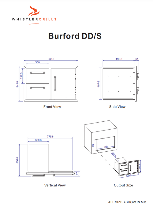 Whistler Burford Double Drawer & Door Unit