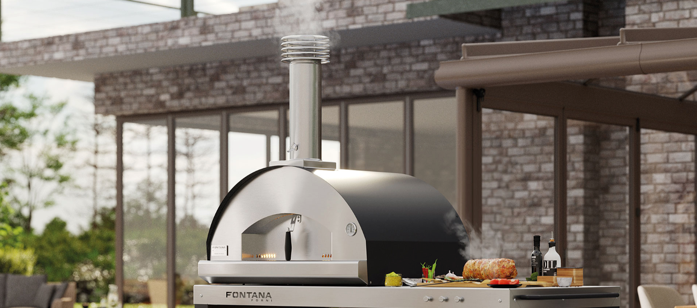 Fontana Mangiafuoco Anthracite Build In Wood Pizza Oven