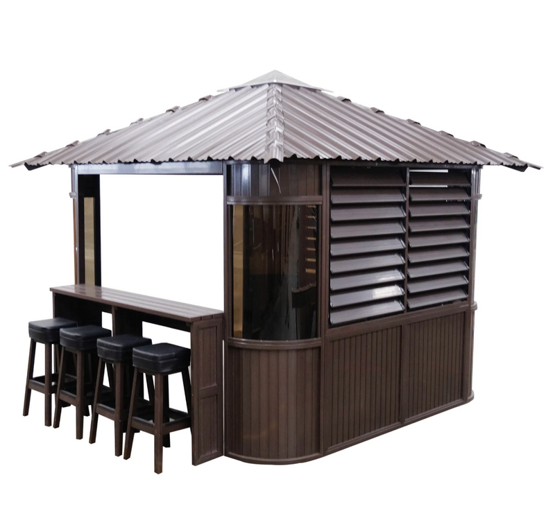 Frazer Brown Square Gazebo, (W)3.37m (D)3.37m