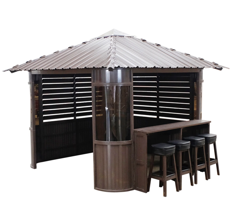 Frazer Brown Square Gazebo, (W)3.37m (D)3.37m