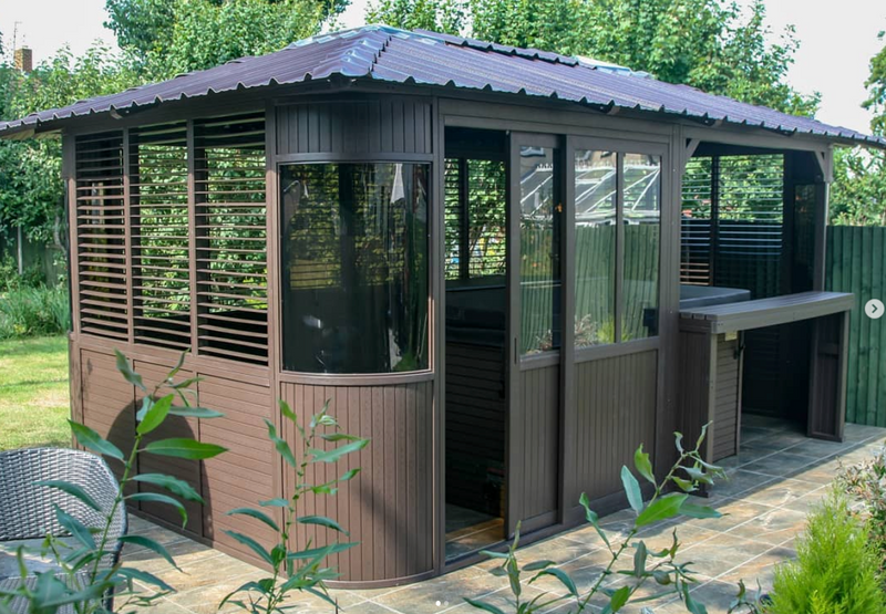 Frazer Brown Square Gazebo, (W)3.37m (D)3.37m