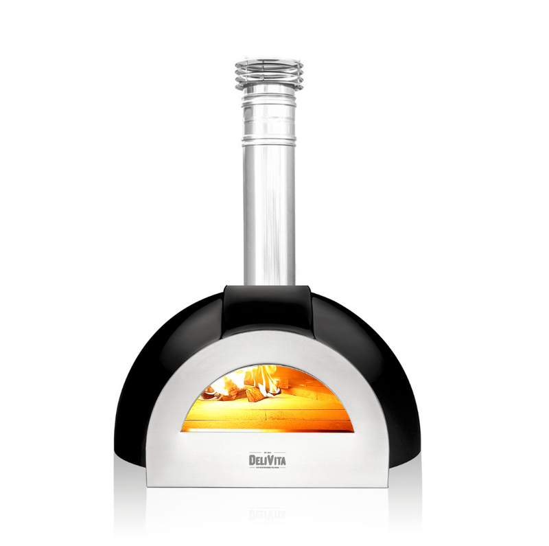 Delivita - Pro Dual Fuel  - Very Black + Flue Pipe & Rain cap