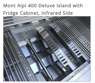Mont Alpi 4-burner Deluxe Island with Fridge Cabinet + Cover  2.1M