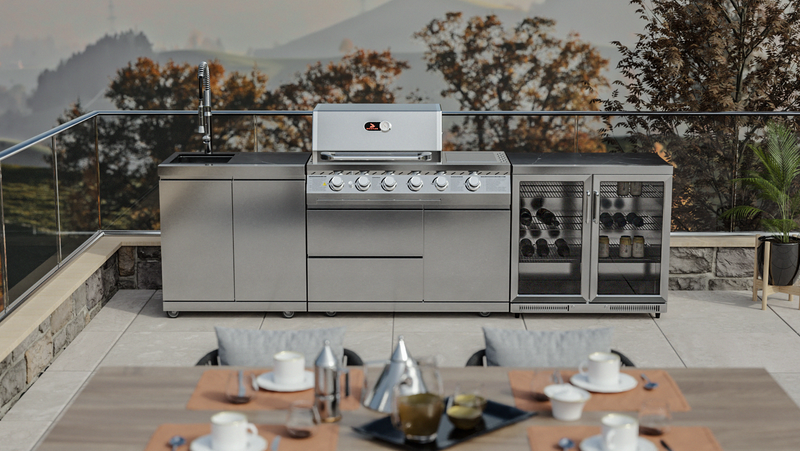 Whistler Outdoor Kitchen 4 Burner BBQ, Fridge, and Sink | 2.9Meters