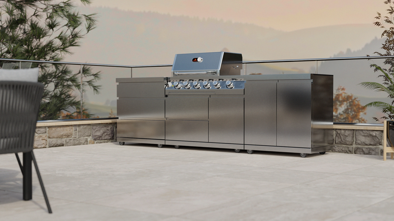 Whistler Outdoor Kitchen 4 Burner BBQ, Double Doors and Triple Drawers
