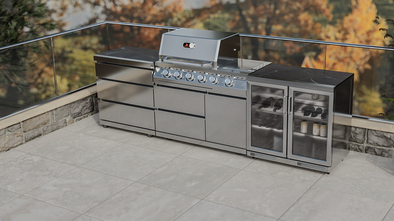 Whistler Outdoor Kitchen 4 Burner BBQ, Fridge and Triple Drawer