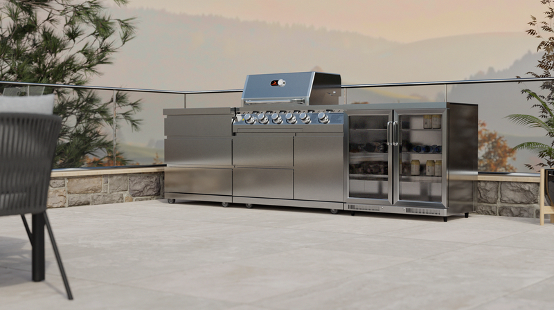 Whistler Outdoor Kitchen 4 Burner BBQ, Fridge and Triple Drawer