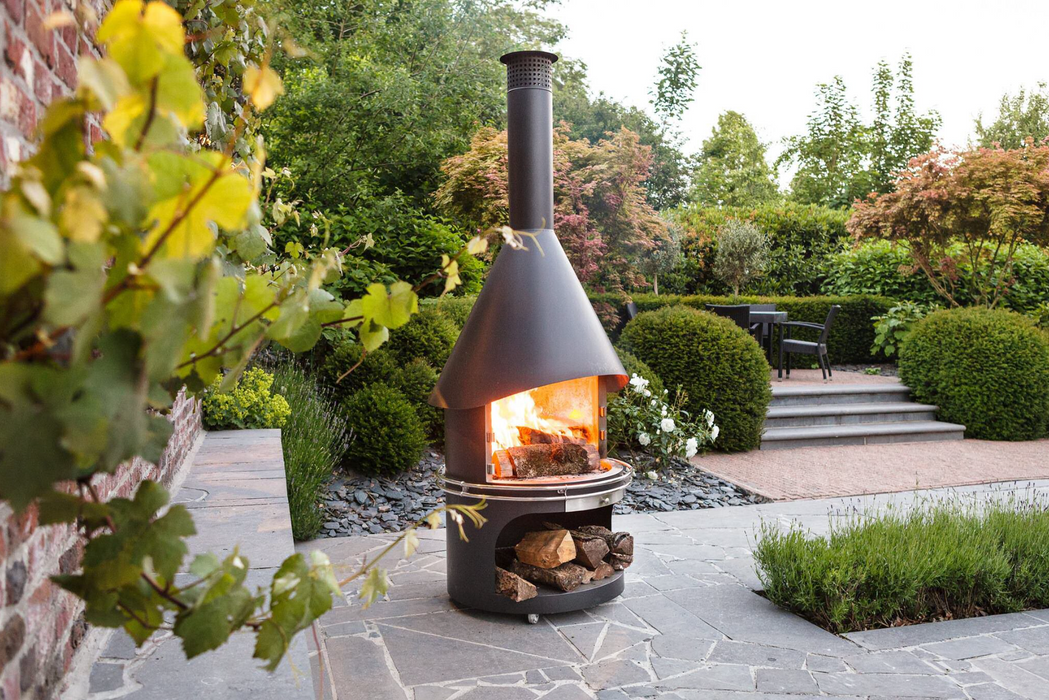 The Alfresco Vita Cucina outdoor fireplace, grill and oven