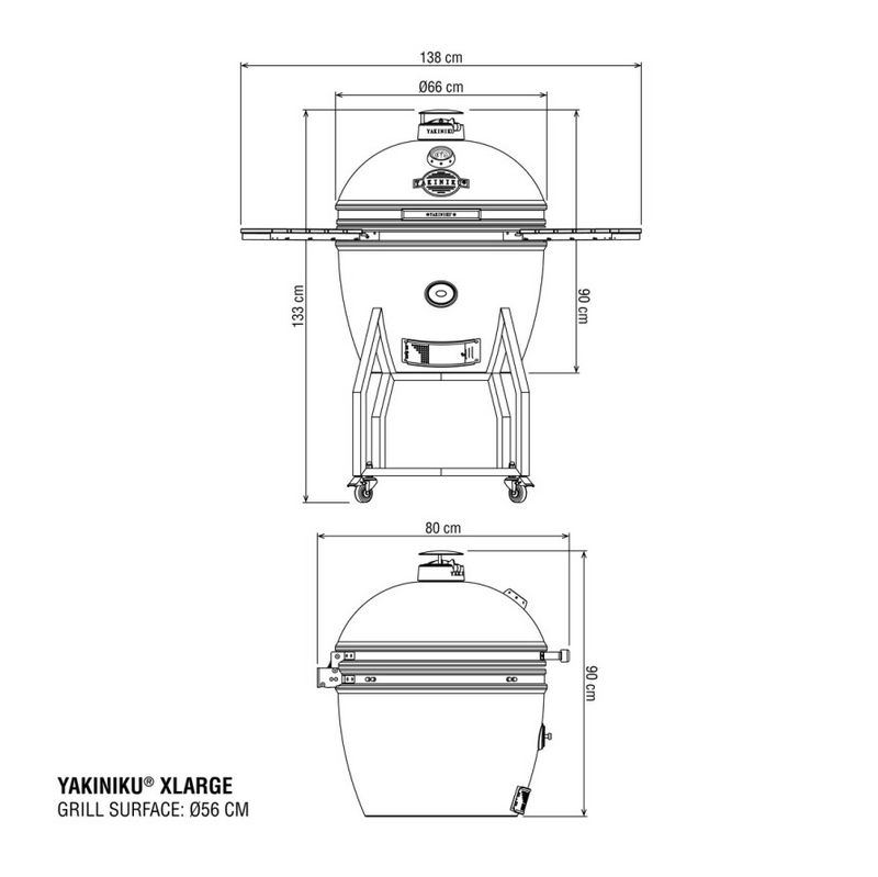 Yakiniku X Large 22" Kamado Grill and Trolley Complete