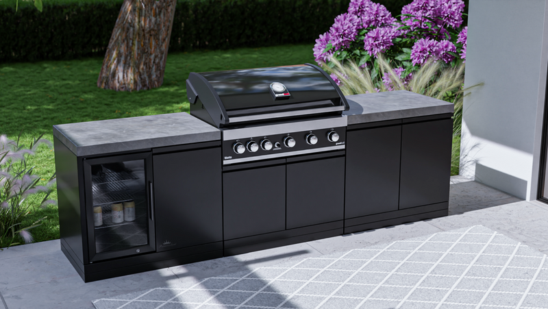 GrandPro Outdoor Kitchen with 5 Burner BBQ, and Double Fridges - 2.6m