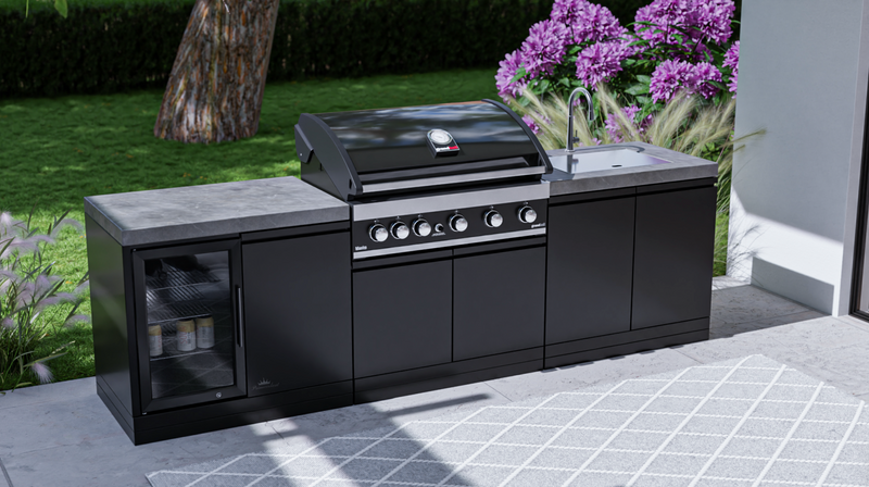 GrandPro Outdoor Kitchen Maxim 5 Burner, Fridge and Sink - 2.6m