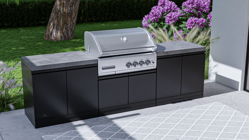 GrandPro Outdoor Kitchen with CrossRay 4 Burner BBQ, - 2.8m