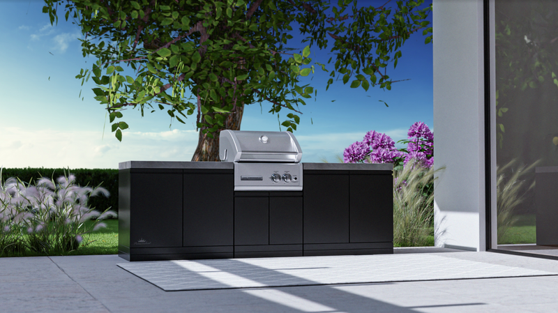 GrandPro Outdoor Kitchen with CrossRay 2 Burner BBQ, - 2.5m